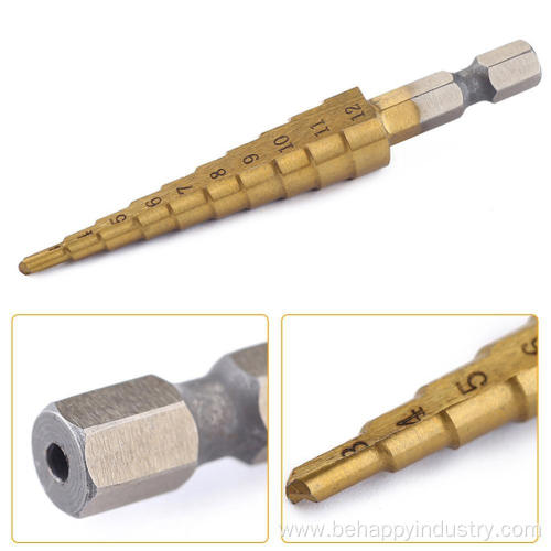 Straight Flute Titanium Step Drill Bit